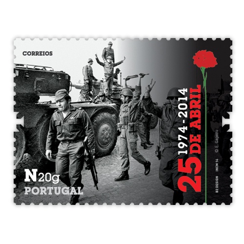Serie selos  40 anos - 25 abril CTT,  €1,22