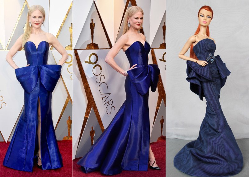 Nicole Kidman in Armani Privé ou ou terá plagiado o vestido a esta Barbie com mais de 50 anos