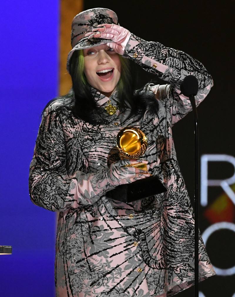 LOS ANGELES, CALIFORNIA - MARCH 14: (L-R) Billie Eilish and FINNEAS accept the Record of the Year award for 'Everything I Wanted' onstage during the 63rd Annual GRAMMY Awards at Los Angeles Convention Center on March 14, 2021 in Los Angeles, California. (Photo by Kevin Winter/Getty Images for The Recording Academy)